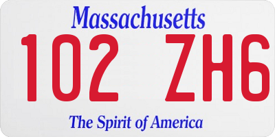 MA license plate 102ZH6