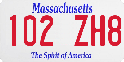 MA license plate 102ZH8