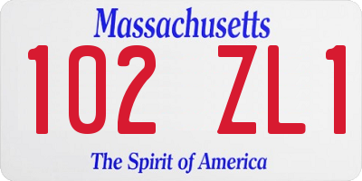MA license plate 102ZL1