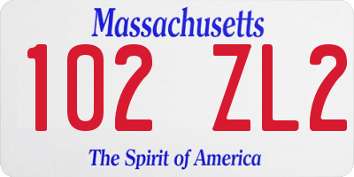 MA license plate 102ZL2