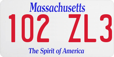 MA license plate 102ZL3