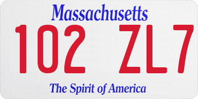 MA license plate 102ZL7