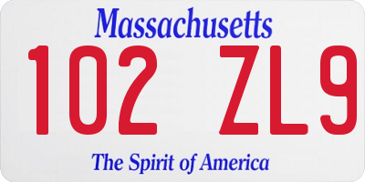 MA license plate 102ZL9