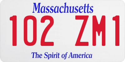 MA license plate 102ZM1