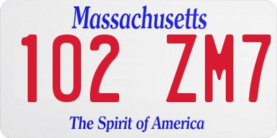 MA license plate 102ZM7