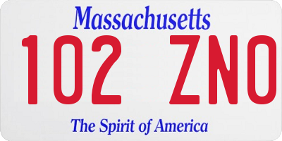 MA license plate 102ZN0