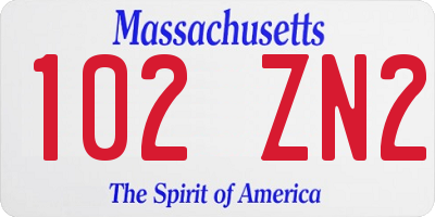 MA license plate 102ZN2