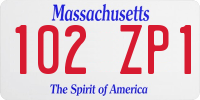MA license plate 102ZP1