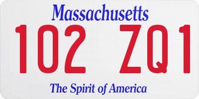 MA license plate 102ZQ1