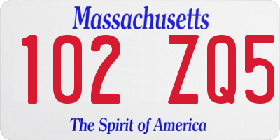 MA license plate 102ZQ5