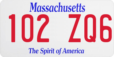 MA license plate 102ZQ6