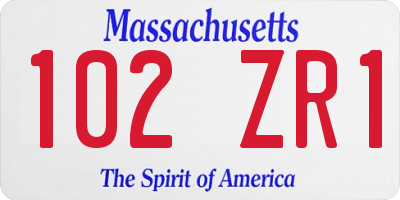 MA license plate 102ZR1