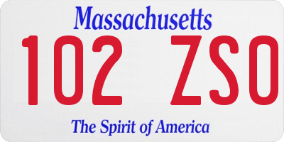 MA license plate 102ZS0