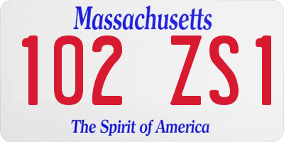 MA license plate 102ZS1