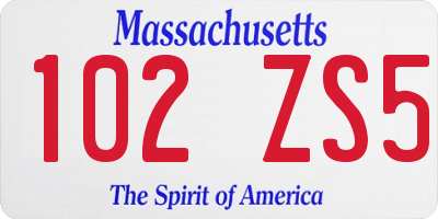 MA license plate 102ZS5