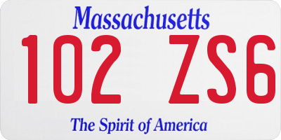 MA license plate 102ZS6