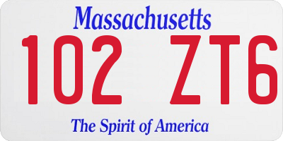 MA license plate 102ZT6