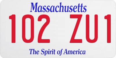 MA license plate 102ZU1