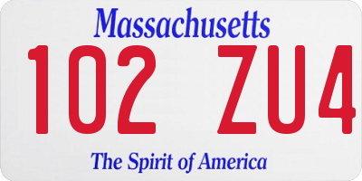 MA license plate 102ZU4
