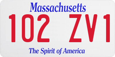 MA license plate 102ZV1