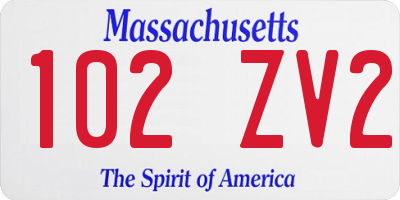 MA license plate 102ZV2