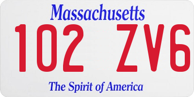 MA license plate 102ZV6