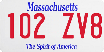 MA license plate 102ZV8