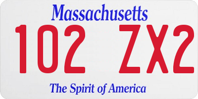 MA license plate 102ZX2