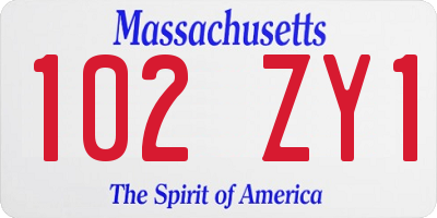 MA license plate 102ZY1