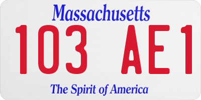 MA license plate 103AE1