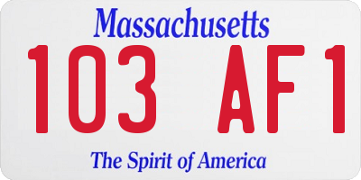 MA license plate 103AF1