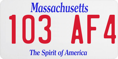 MA license plate 103AF4