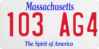 MA license plate 103AG4