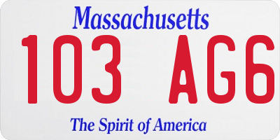 MA license plate 103AG6