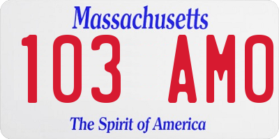 MA license plate 103AM0