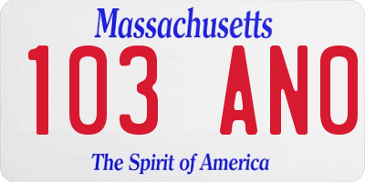 MA license plate 103AN0