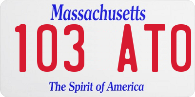 MA license plate 103AT0