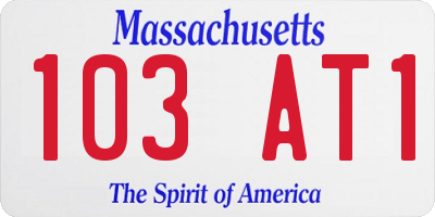 MA license plate 103AT1