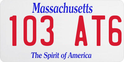 MA license plate 103AT6