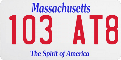 MA license plate 103AT8