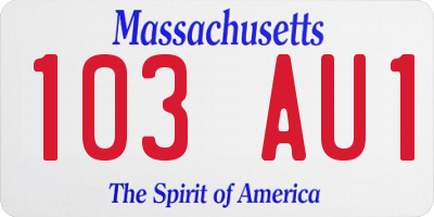 MA license plate 103AU1