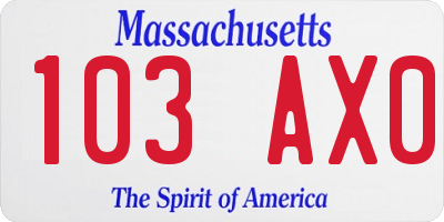 MA license plate 103AX0