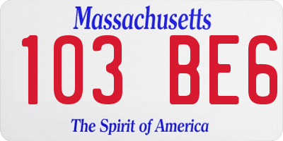MA license plate 103BE6