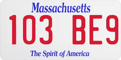 MA license plate 103BE9