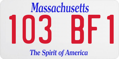 MA license plate 103BF1