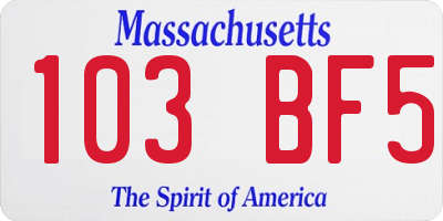 MA license plate 103BF5