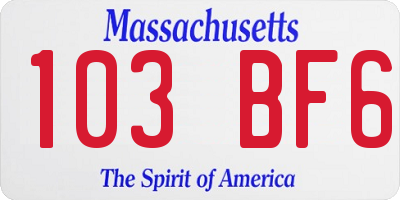 MA license plate 103BF6