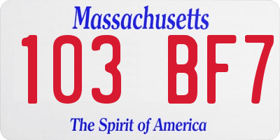 MA license plate 103BF7