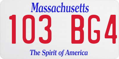 MA license plate 103BG4