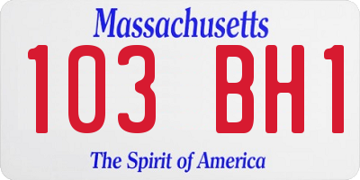 MA license plate 103BH1